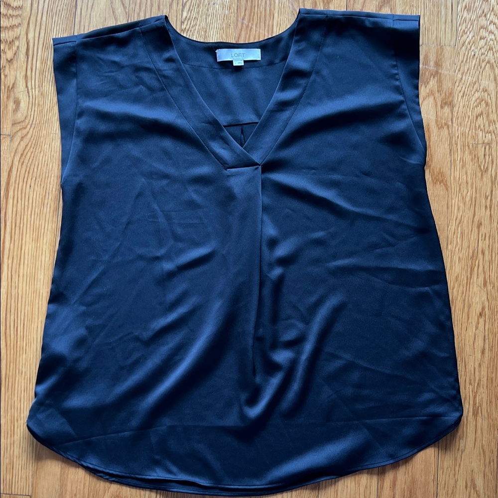 LOFT Black V-Neck Blouse